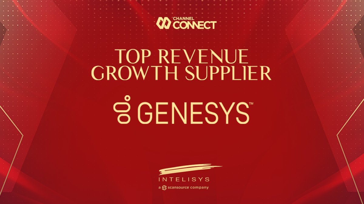 IntelisysCorp's tweet photo. 🥇 Let's hear it for this year's Top Revenue Growth Supplier - @Genesys. 
With Genesys, organizations have the power to deliver proactive, predictive, and hyper personalized experiences across every marketing, sales, and service moment on any channel. 
https://t.co/5HJONeGv5e. https://t.co/NQe7v8F3Ck