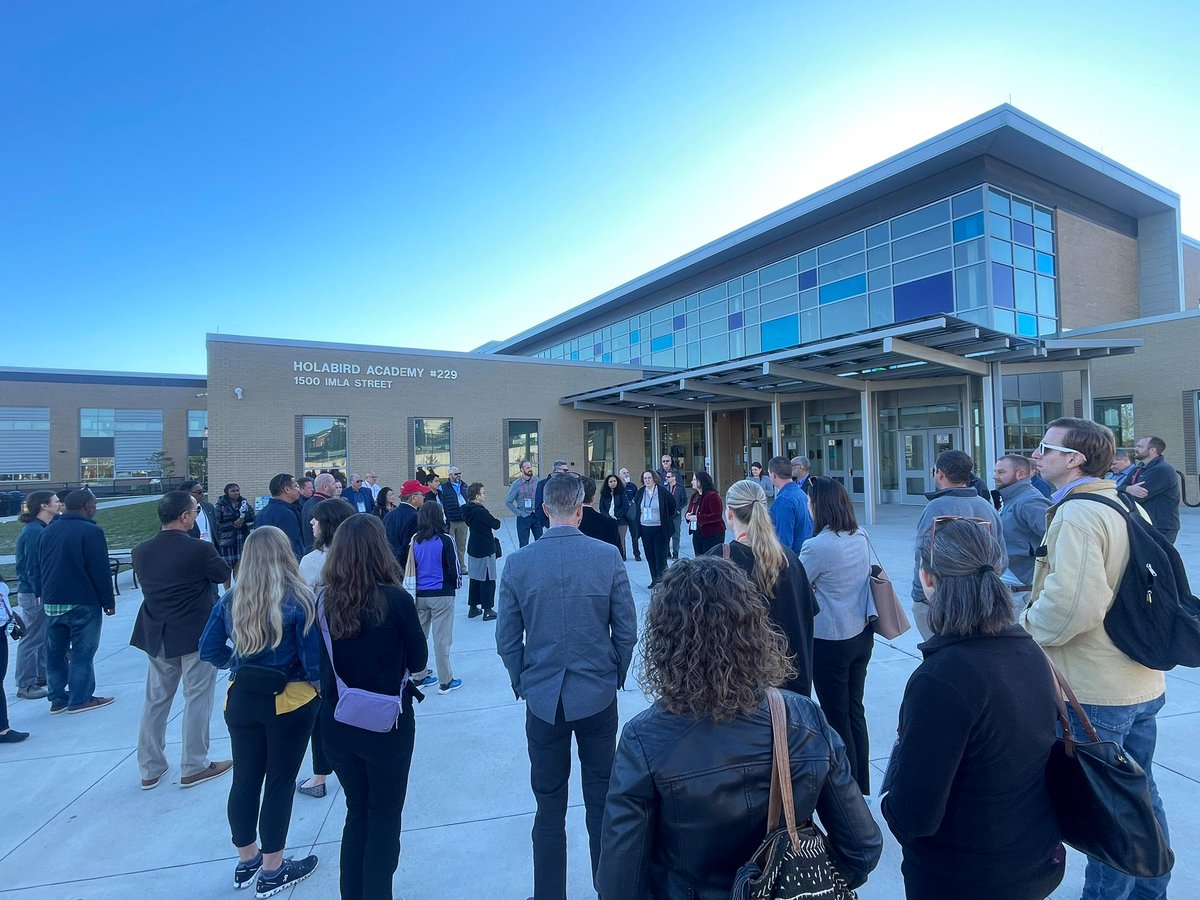CMTAEngineers's tweet photo. Take a quick peak behind the scenes at @BaltCitySchools’ Holabird Elementary! The replacement school is #NetZero and currently operates at a 26 EUI, compared to a previous EUI of 82 at the old school. 👏#FutureSchoolsSummit https://t.co/w5g7bBmNbA