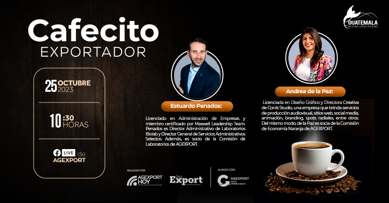 ¡Es mañana! Mañana tendremos otra edición de #CafecitoExportador con líderes empresariales. 

Prepara un delicioso café y aprende de expertos en la exportación. ☕️

Información completa. 👇