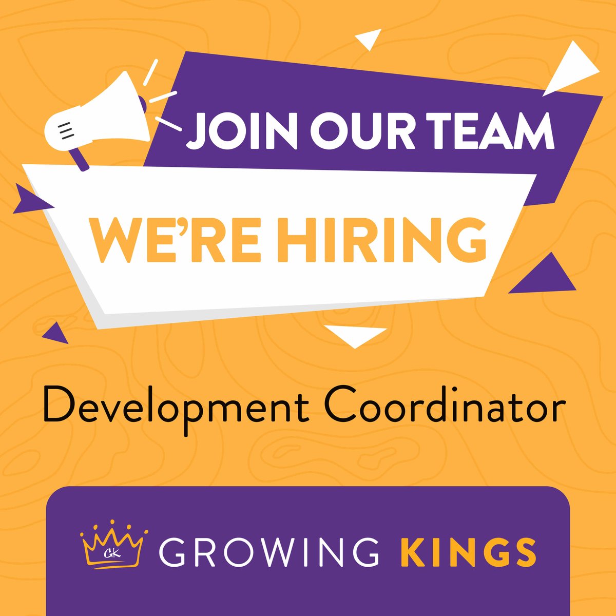 GrowingKings's tweet photo. Are you or someone you know looking for an opportunity to serve the community and impact the lives of youth? Interested in joining the GK team?

We are now hiring a Development Coordinator!

Visit https://t.co/62NdIxj2LU for more information. https://t.co/Y2CGPoEVTZ