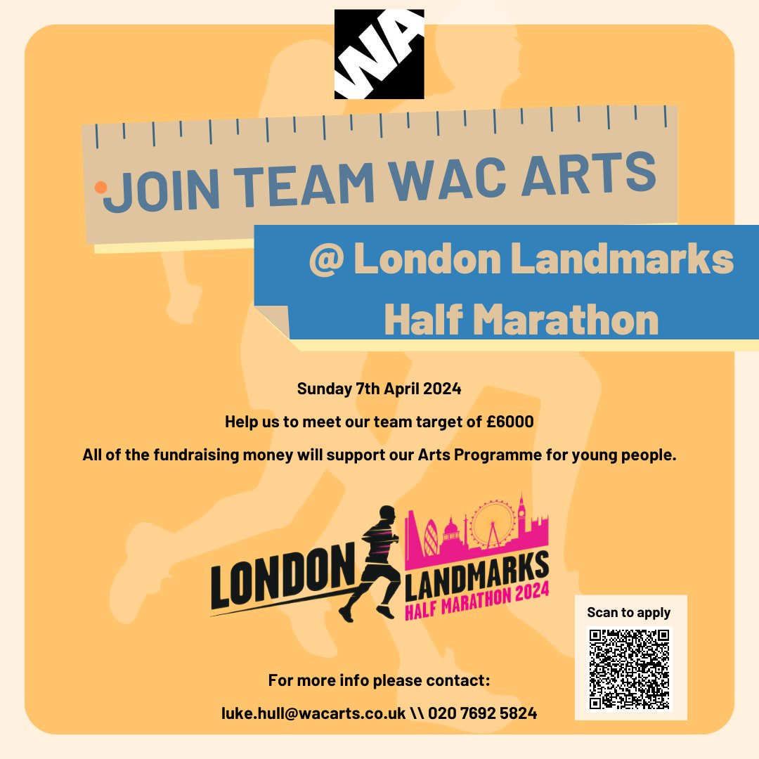 🏃‍♀️🏃‍♂️ Get ready, folks! It's that time again - and it's going to be even BIGGER and BETTER! 🌟 Join us at the starting line this April for an unforgettable experience with #TeamWacArts @LLHalf 

Join us NOW: wacarts.co.uk/fundraise/lond…