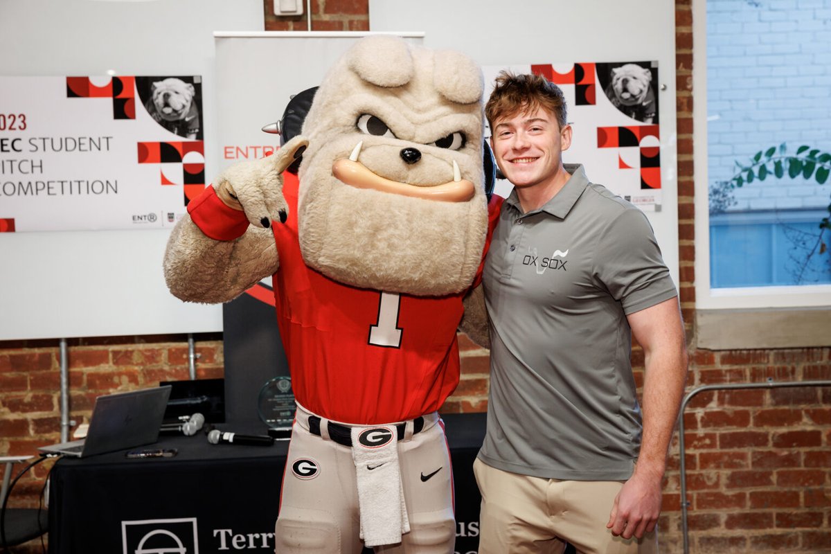 TerryCollege's tweet photo. For the 2nd year in a row, a student startup from the @UniversityofGA won the @SEC Student Pitch Competition!

MIS major Matt Tesvich topped the 13-team contest, bringing home 1st place &amp; $10K for his odorless sock brand @GetOxSox.

https://t.co/S7yl5dodfY https://t.co/ylOlKdZVgX