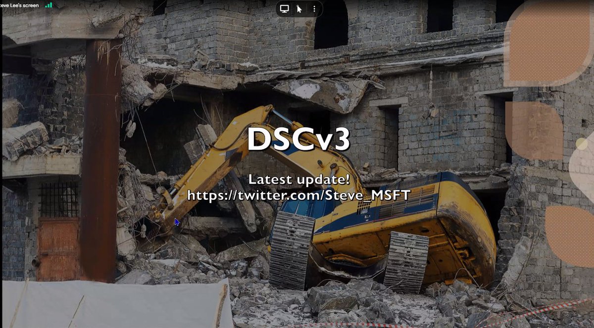 HeikoBrenn's tweet image. Looks like DSC is under construction 😄.  @Steve_MSFT starts talking about DSCv3 at #PSConfEU MiniCon. #PowerShell #PowerShellDSC
