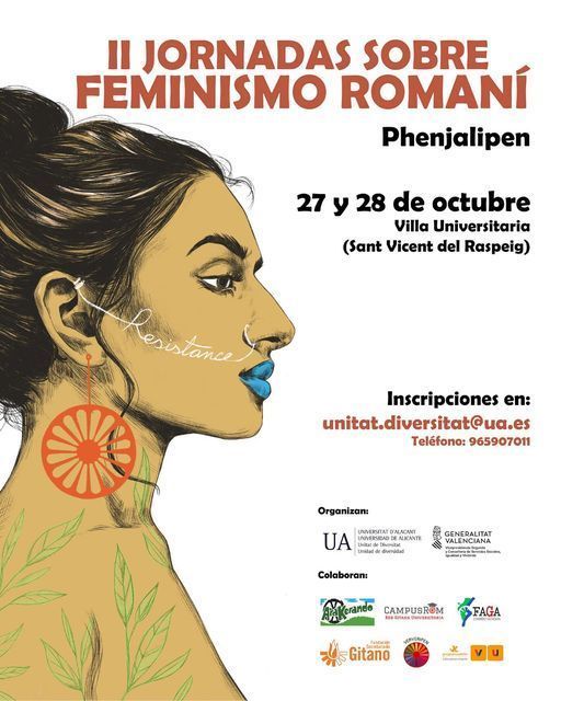 II Jornadas de Feminismo Romaní
Universidad de Alicante
27 y 28 de octubre 
-Cartel de Sandra Carmona-
Programa:
buff.ly/45sZ6AJ...
#gitanaskamira
