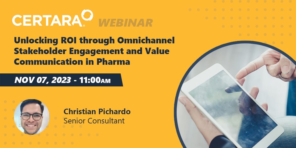 Certara's tweet image. Join us for a live webinar on Nov 7th, 11am ET! Discover how to transform stakeholder engagement in the pharma sector with digital strategies. Learn about key metrics, success stories, &amp;amp; crafting powerful value propositions. ow.ly/aWms50PV5Sv

#ValueCommunication