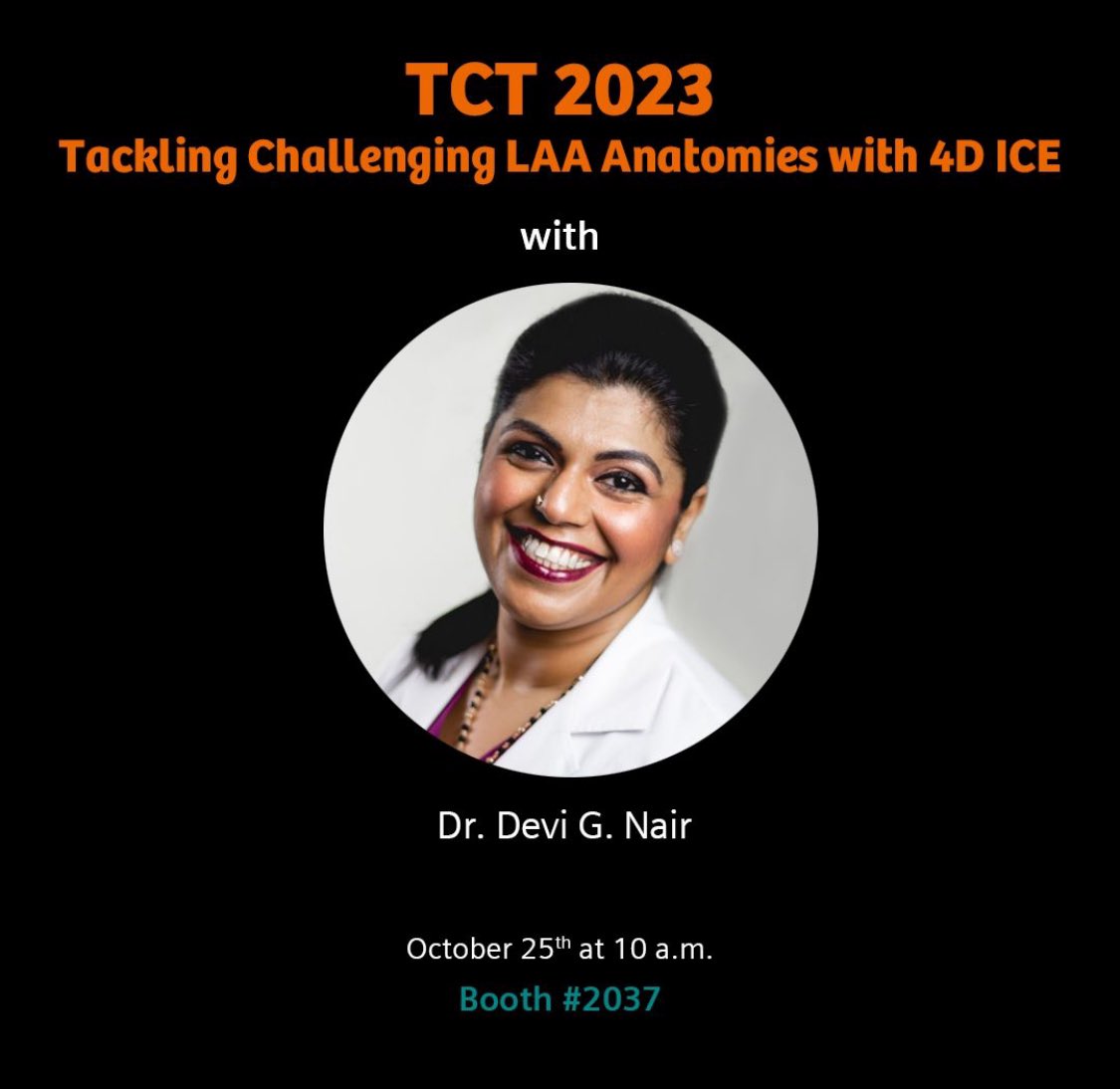 Drdevignair's tweet photo. Looking forward to this exciting session sharing first real world experience with the @SiemensHealth Lumos 4D ICE at #TCT2023 @crfheart  #epeeps @StBernards #ArrhythmiaResearchGroup #innovation @WomenAs1 https://t.co/NasfY40ohW