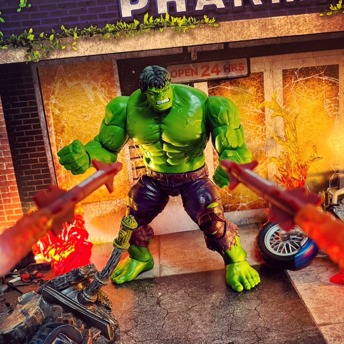 Puny rockets don’t hurt Hulk!
#marvelcomics #marveluniverse #marvelactionfigures #marvellegends #hulk #hulkcomics #actionfigurepics #actionfigurescollectors #one12scale #one12scalediorama #dioramaprints #hulkactionfigure