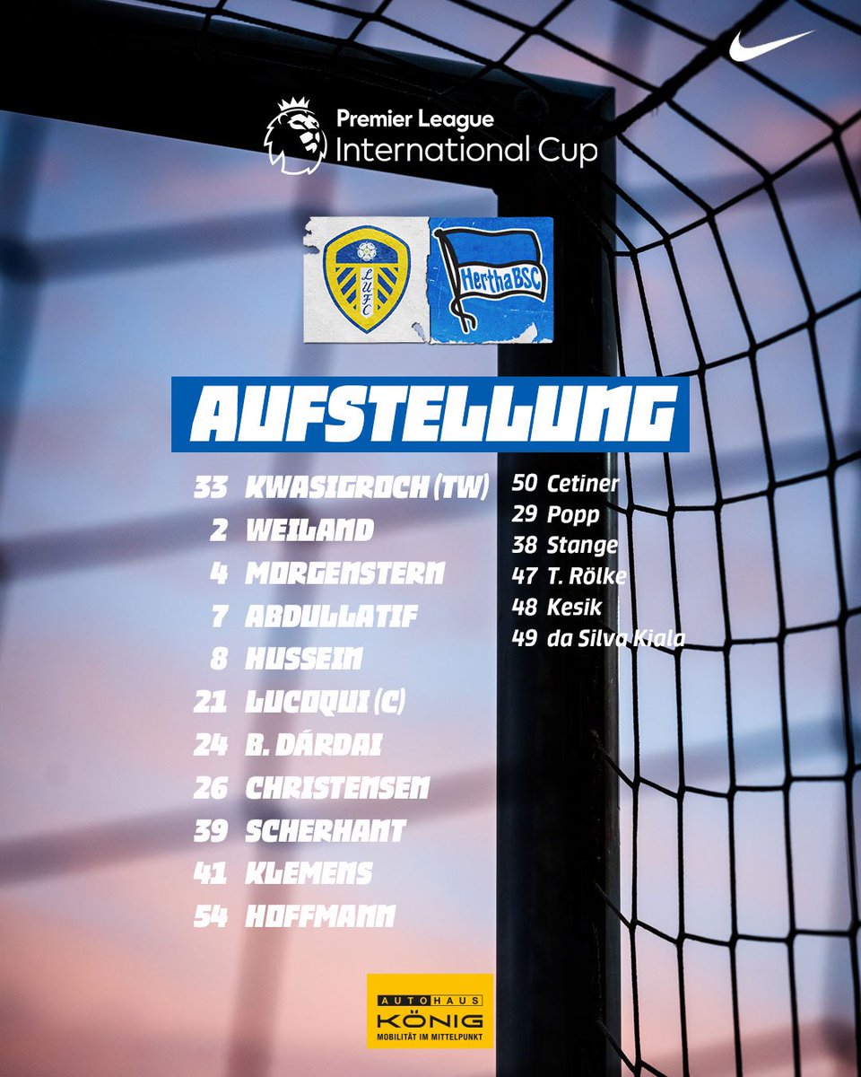 HerthaBubis's tweet image. Noch eine Stunde bis zum Anpfiff. ⏱️
Mit dieser Elf gehen wir ins Spiel! ✊

#LUFCBSC #PLIC #HaHoHe