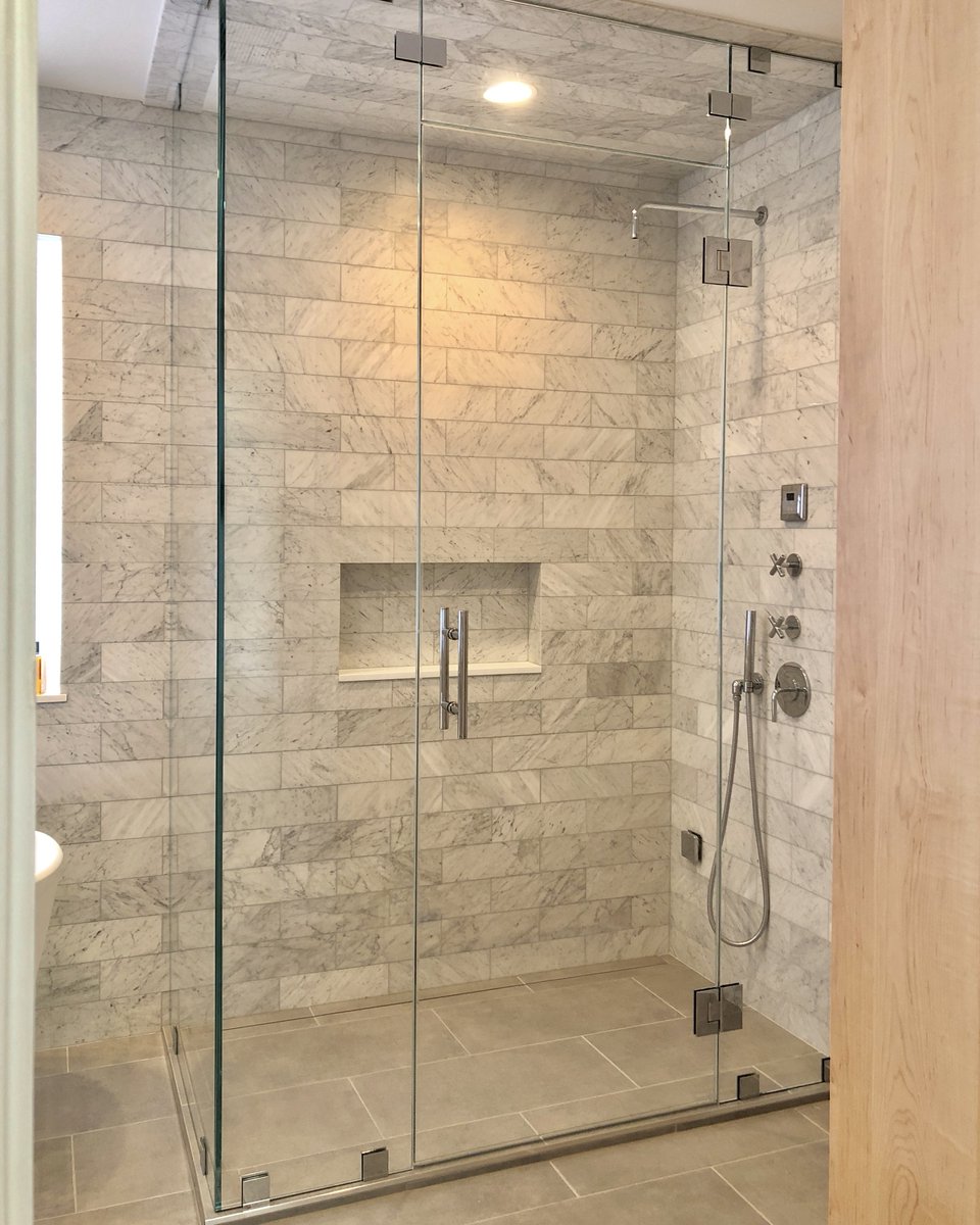 Showerdoorking's tweet photo. Let our teams add the finishing touches to your projects. This stunning bathroom in Adams Morgan called for a Frameless Steam Enclosure
#bathroomremodel #showerglass #bathroomreno #bathroomgoals #dcdesign https://t.co/6WRKhFnA9X