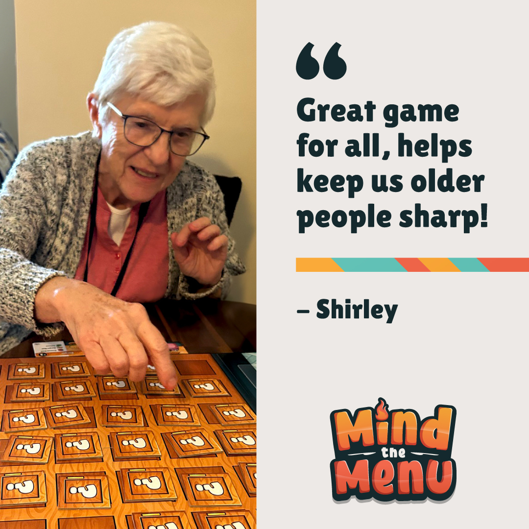 JollyQuestGames's tweet photo. Mind the Menu is a fun game for all ages. Even your grandma can kick your butt at it! 👵💪 A daily dose of game play will help to keep the mind sharp. 🧠

Back it today on Kickstarter: https://t.co/HMQiytBefN

#kickstarter #boardgames #familyfriendly #familyfun #grandma https://t.co/LFtH4dYDhF