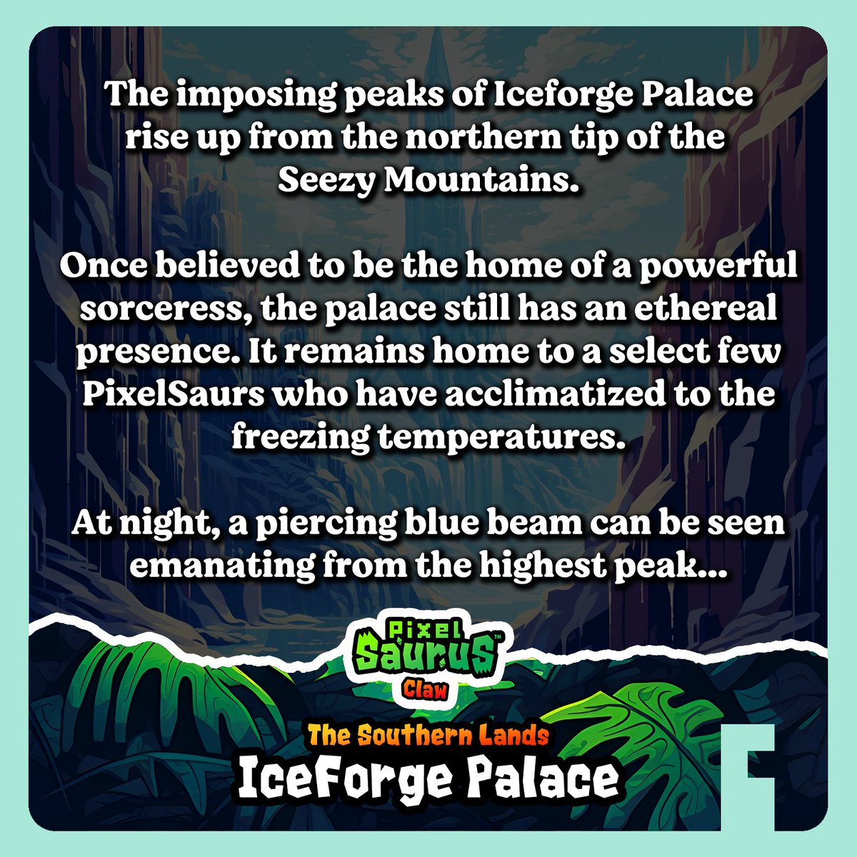 PixelSaurus's tweet photo. Discover the world of PixelSaurus™ Claw!  🗺️
The Southern Lands: Iceforge Palace

Join the story and mint YOUR PixelSaurus™ Claw #NFTs via the OpenSea Drops mint link in our bio!  🦕🦖🌋

#PixelSaurus #JoinTheStory https://t.co/wQlfZNtZeM