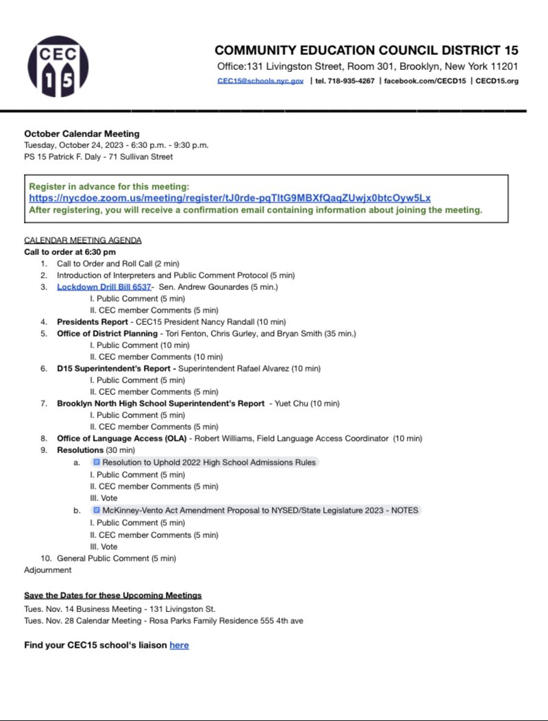Join tonight, 10/24, in-person at Red Hook’s PS 15 OR via ZOOM nycdoe.zoom.us/meeting/regist…