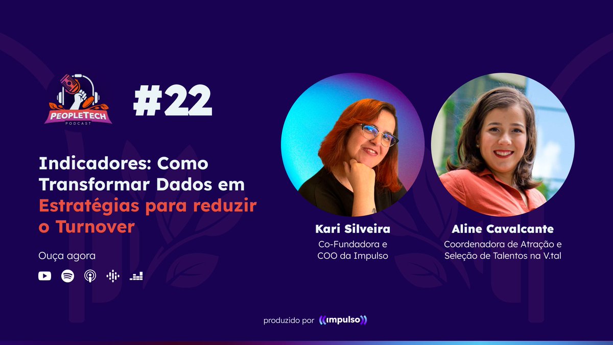 akarisilveira's tweet image. 🎙️ Novo episódio do #PeopleTech. Conversei com a maravilhosa Aline Cavalcante, Coordenadora de Atração e Seleção de Talentos na V.tal, sobre indicadores em RH e estratégias para atração e retenção de talentos.

🎧 Ouça: impulso.link/MOJqwc
▶️ Assista: impulso.link/56Crzt