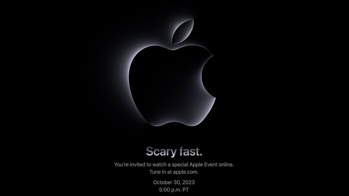 APPLE PLANS 'SCARY FAST' EVENT JUST BEFORE HALLOWEEN - U READY?

🎃 @Apple is gearing up for another product launch event called #ScaryFast on October 30th at 8PM ET / 5PM PT: apple.com/apple-events/

👻 It has started sending out invites for everyone to tune in to this stream on
