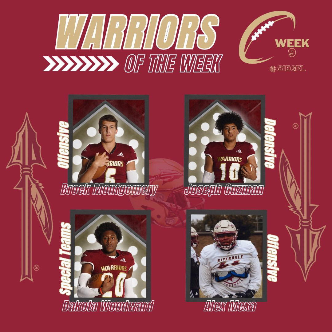 Week 9 @ Siegel
<a href="/RHS_WarriorsFB/">Riverdale Football</a>