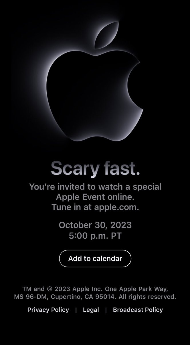 One more Apple event. #scaryfast #AppleEvent