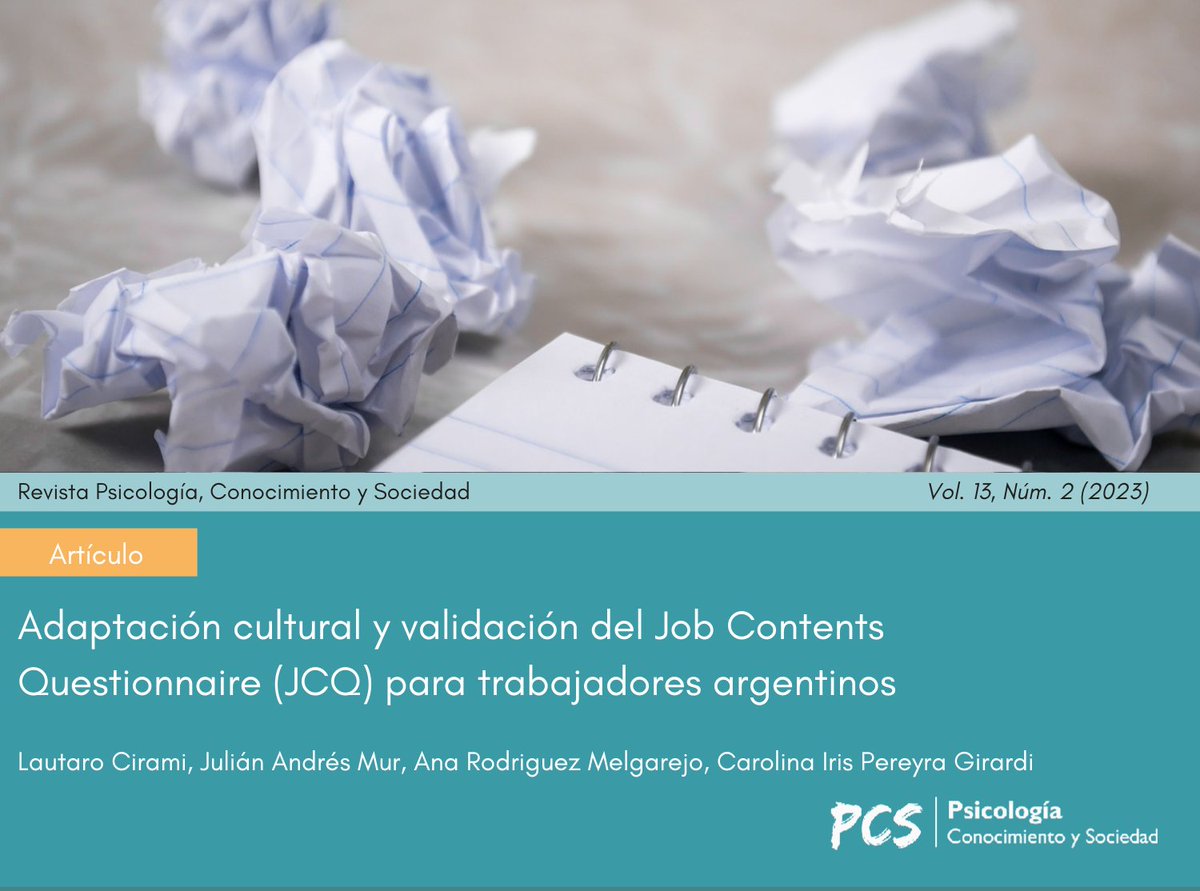 Revista Psicología, Conocimiento y Sociedad tweet media