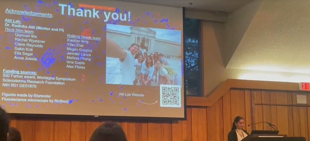 AtitLab's tweet photo. Congratulation to Suneeti and Qiannan for presenting their work at the Montagna symposium in the skin fibrosis section. Suneeti's first poster presentation was a success. Thank you to all the past and present lab members for contributing to the skin fibrosis project and models. https://t.co/ygdTknBsTH