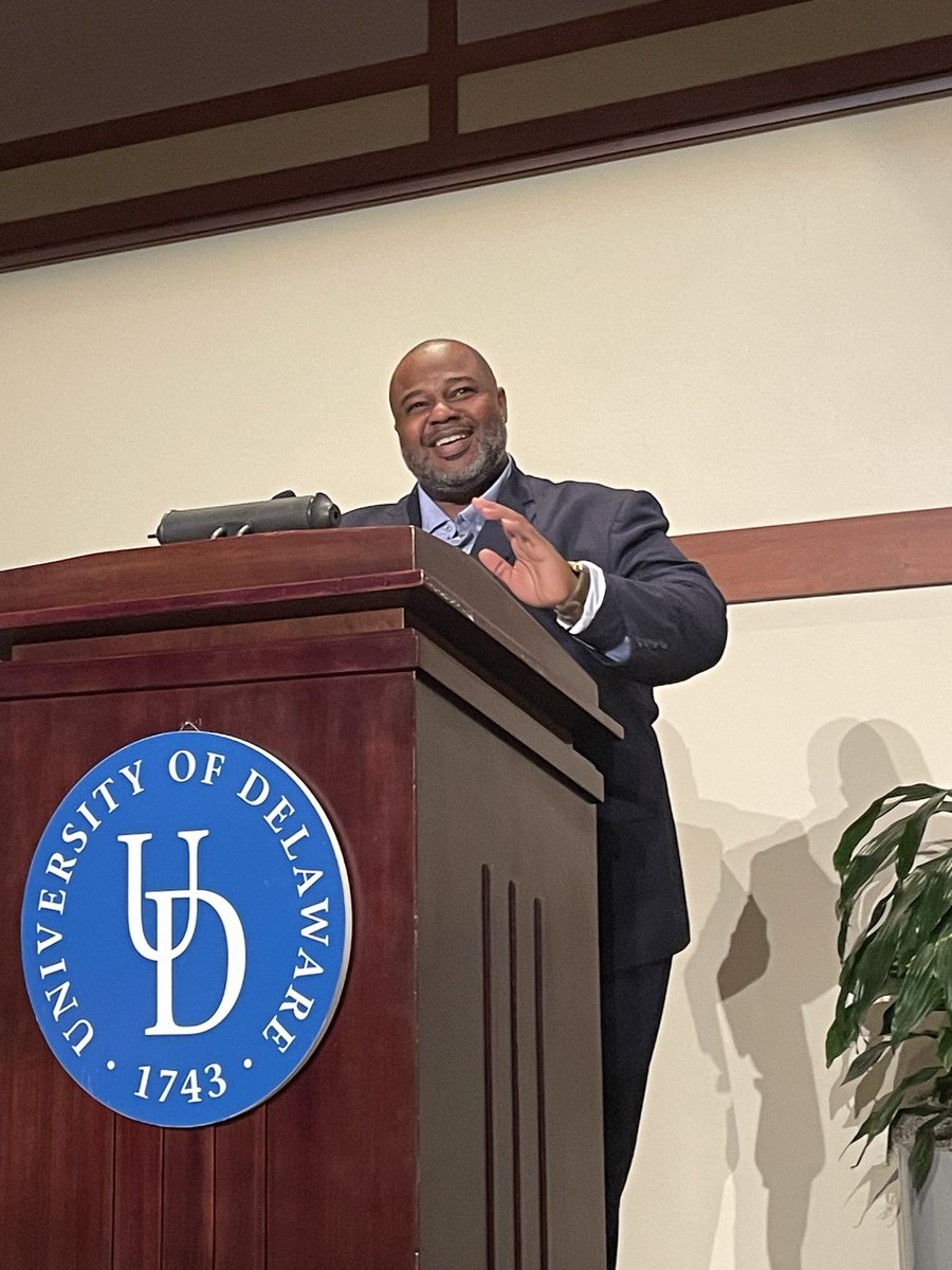 Delaware Chief Security Officer Solomon Adote addresses the Secure Delaware 2023 conference attendees. #SecDE23