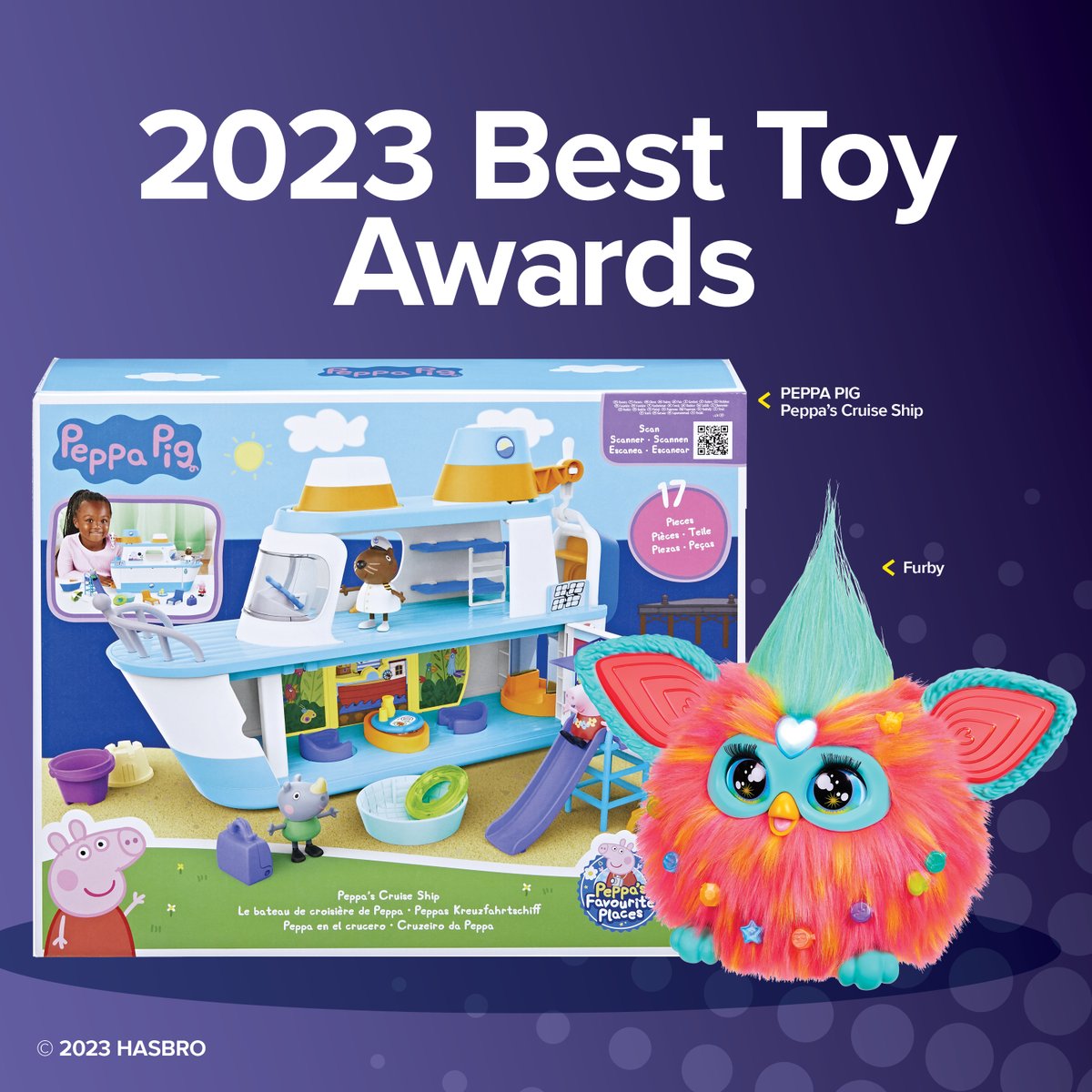 THIS JUST IN! @peppapig Peppa’s Cruise ship and Furby have been named Good Housekeeping 2023 Toy Award Winners! goodhousekeeping.com/childrens-prod…