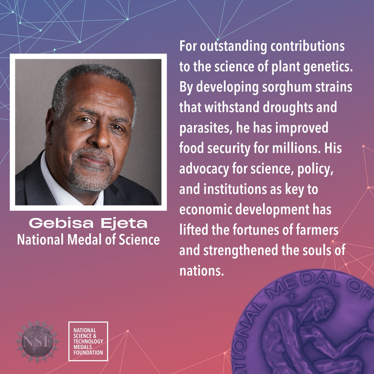 Congratulations to PCGFS Executive Director Gebisa Ejeta on being honored with a National Medal of Science! #medalofscience <a href="/PurdueAg/">Purdue Agriculture</a> <a href="/PurdueAgronomy/">Purdue Agronomy</a> whitehouse.gov/briefing-room/…