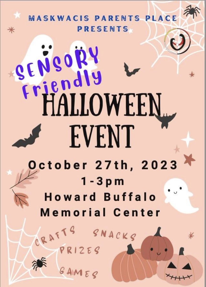 Happening this Friday in Maskwacis, come and join us for a sensory friendly Halloween event!