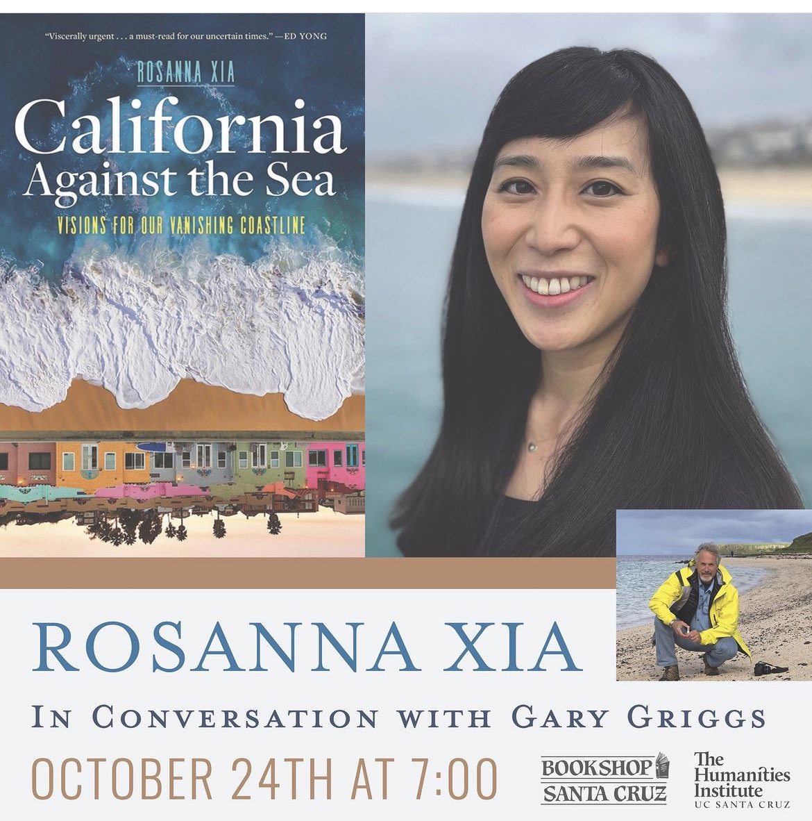 Rosanna Xia (@rosannaxia) on Twitter photo Tonight at 7pm! I will be speaking at Bookshop Santa Cruz with renowned <a href="/UCSCscience/">UC Santa Cruz Science</a> coastal geologist Gary Griggs and Charles Lester, director of <a href="/ucsantabarbara/">UC Santa Barbara</a>’s Ocean and Coastal Policy Center.
Come say hi! Lots of science and policy to talk about 🌊 bookshopsantacruz.com/california-aga… Tonight at 7pm! I will be speaking at Bookshop Santa Cruz with renowned <a href="/UCSCscience/">UC Santa Cruz Science</a> coastal geologist Gary Griggs and Charles Lester, director of <a href="/ucsantabarbara/">UC Santa Barbara</a>’s Ocean and Coastal Policy Center.
Come say hi! Lots of science and policy to talk about 🌊 bookshopsantacruz.com/california-aga…