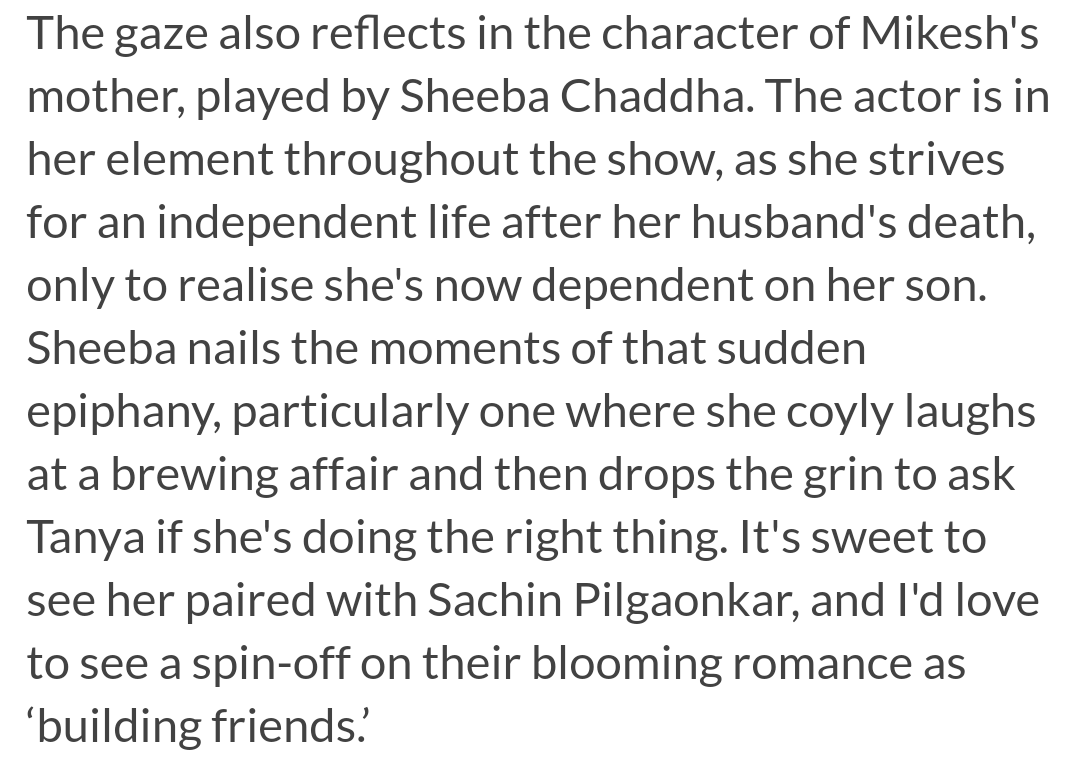 uncle_sherry's tweet photo. Excerpts from a review. It makes your heart swell 🥰🥰
@Shreya101088 @VaibhavSuman
And also props to Creative Producer - Prerna & Assoc CP - Gunjan
PS : The writing room was 3:3 for this one 😊😊 #Nimit
#PermanentRoommatesS3
#PermanebtRoommates https://t.co/hcpFvFFPEv