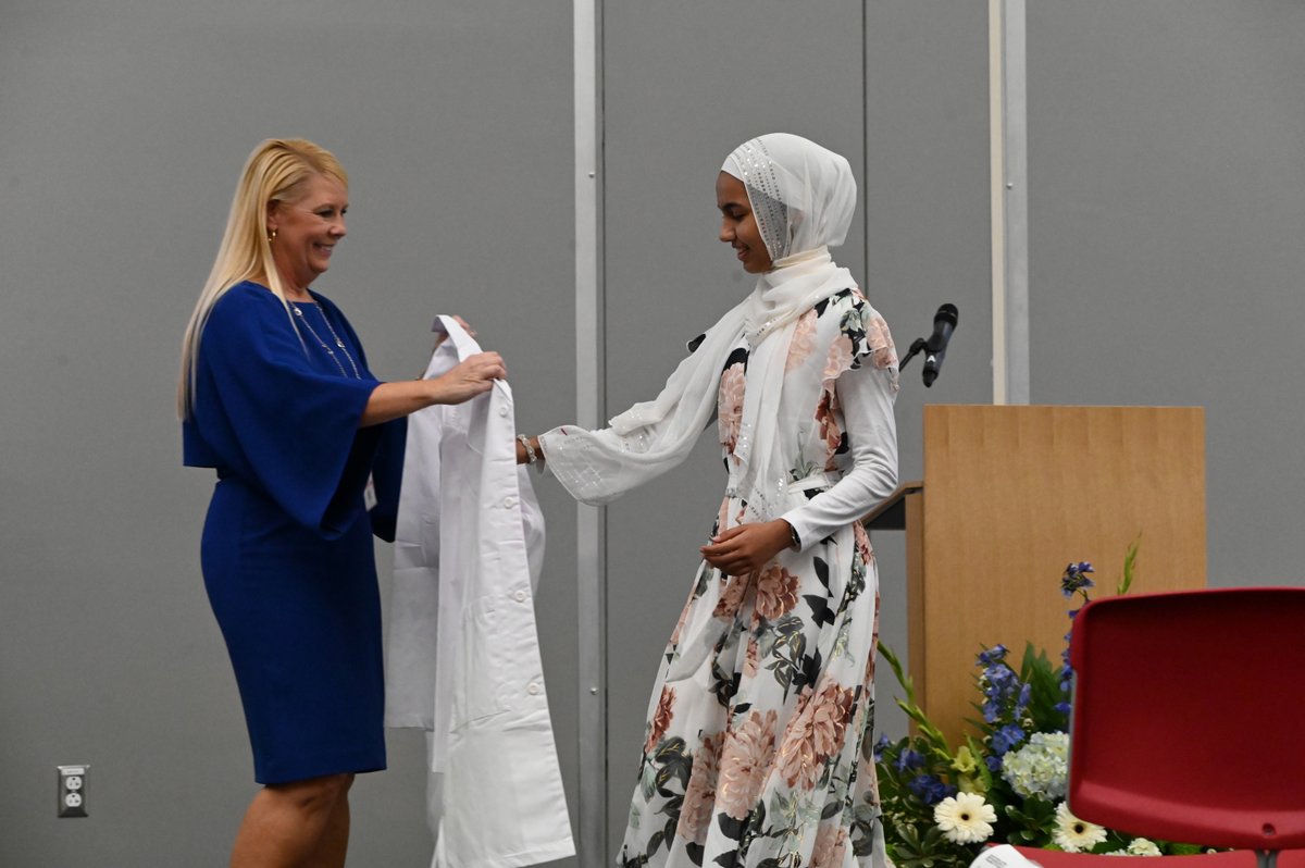 LCPSOfficial's tweet photo. Way to go! 358 Academies of Loudoun (@LCPS_Academies) students marked the beginning of their health-science and medical career journey during a special White Coat ceremony (Wednesday and Thursday last week), a tradition dating back to 2007. Read more: https://t.co/RJxo03GPsK https://t.co/KIAy5GrgWd