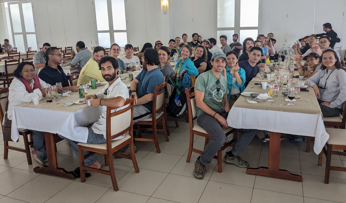 In a surprise, lunch today turned into an absolute meatfest at the local Tijucas churrascaria. Everyone is now asleep on the bus.

Side note: IGCP 725 co-organizer <a href="/coastalgeology/">Christopher Hein</a> once got brutally kicked out of that same restaurant for showing up too muddy from field work.