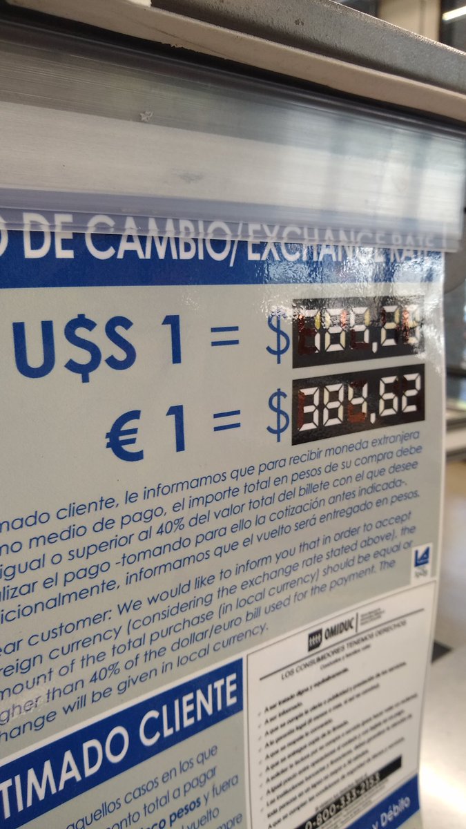 🤔 euro paga la mitad que dólar en el supermercado La Anónima? No hay euro blue?