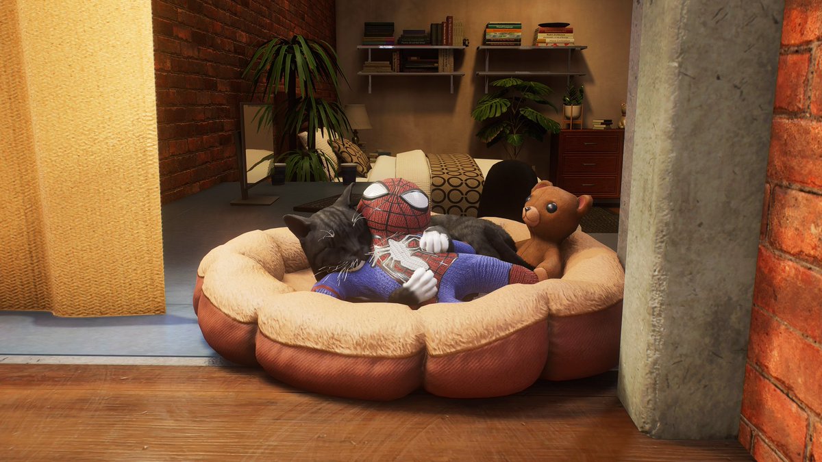 JBloodless's tweet photo. Everyone: cool cinematic shots of Spiders flying through the city or punching bad guys 
Me: hehe kitty
Also me: hehe I’ve seen these names in the movies
#PS5Share #SpiderMan2 https://t.co/hKIzertcbR
