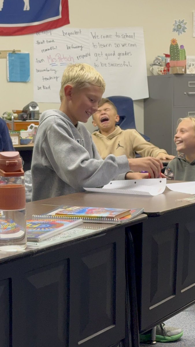 mrspetsch22's tweet photo. While learning about congress, we wrote our own bills today! One was passed to be a law and the other was vetoed by the President! Our reaction says everything! 😂 #handsonlearning https://t.co/9DOk3vDMor