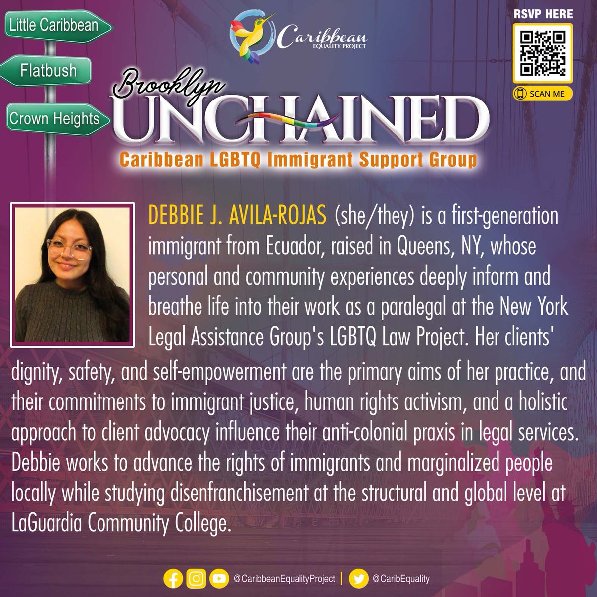 Caribbean Equality Project (@caribequality) on Twitter photo Our #LittleCaribbean fall 2023 Unchained: #CaribbeanLGBTQ+ support group happens on Monday!
👻 RSVP: bit.ly/BrooklynUnchai…
🧚🏽♂️10/30 @ 6PM
🧟♂️: #BrooklynCommunityPrideCenter 1561 Bedford Ave Ste. Ground A Brooklyn NY 11225
🎃Facilitator <a href="/MohamedQAmin/">Mohamed Q. Amin 🇬🇾🏳️🌈</a> 🏳️🌈with special guests. Our #LittleCaribbean fall 2023 Unchained: #CaribbeanLGBTQ+ support group happens on Monday!
👻 RSVP: bit.ly/BrooklynUnchai…
🧚🏽♂️10/30 @ 6PM
🧟♂️: #BrooklynCommunityPrideCenter 1561 Bedford Ave Ste. Ground A Brooklyn NY 11225
🎃Facilitator <a href="/MohamedQAmin/">Mohamed Q. Amin 🇬🇾🏳️🌈</a> 🏳️🌈with special guests.
