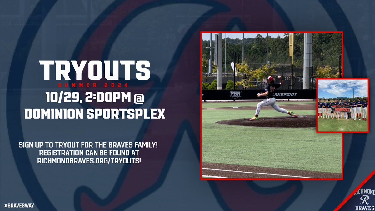 Want to be a Brave?

Tryouts start this Sunday!

10/29 @ Dominion Sportsplex
11/5 @ Atlee High School
11/19 @ Atlee High School
12/2 @ Atlee High School

Sign up today at richmondbraves.org/tryouts❗️