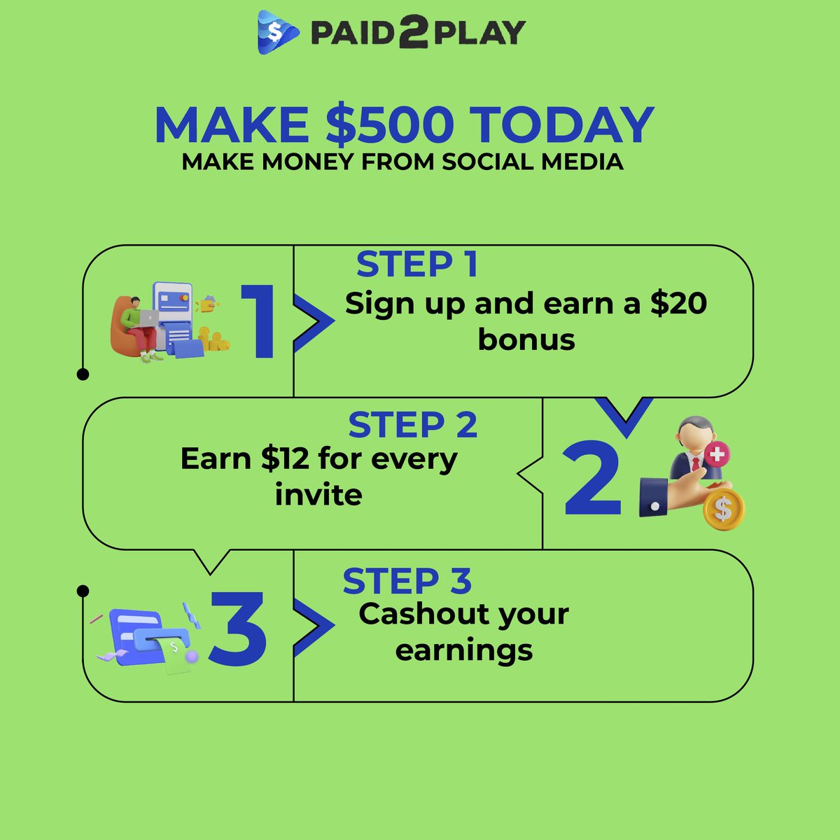 Hey I joined a network called Paid2Play <a href="/paid2playltd/">Paid2Play</a>! You get paid for testing out new free apps and posting on social media. Sign up with my link for an instant $30 signup bonus!