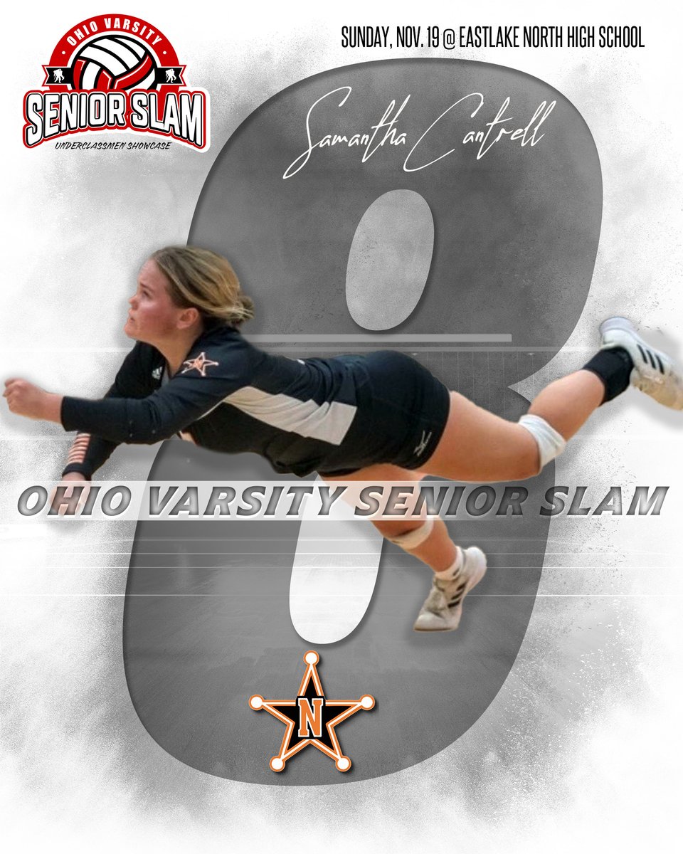 North's Samantha Cantrell will play in the 2023 Ohio Varsity Senior Slam at North High School on Nov. 19.

#OVSlam

<a href="/ENVolleyball/">Eastlake North Volleyball</a>