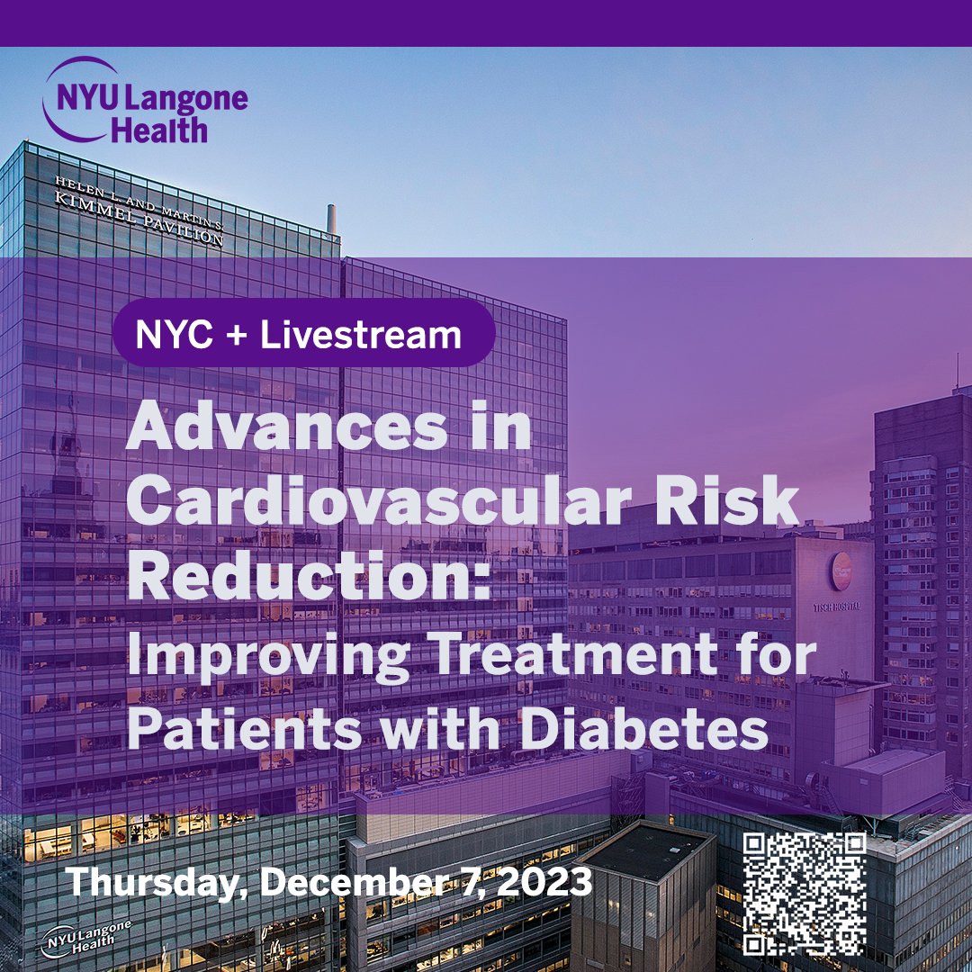 NYU cardiology offers the full spectrum of education from prevention to #critcarecards23. 

Register for #CVRISK23 to hear from nationally-renowned experts on #CVD prevention covering topics: obesity, HTN, diabetes &amp; more! 

➡️bit.ly/3QaI4ln
Joint Sponsor <a href="/NewYorkACP/">NYACP</a>