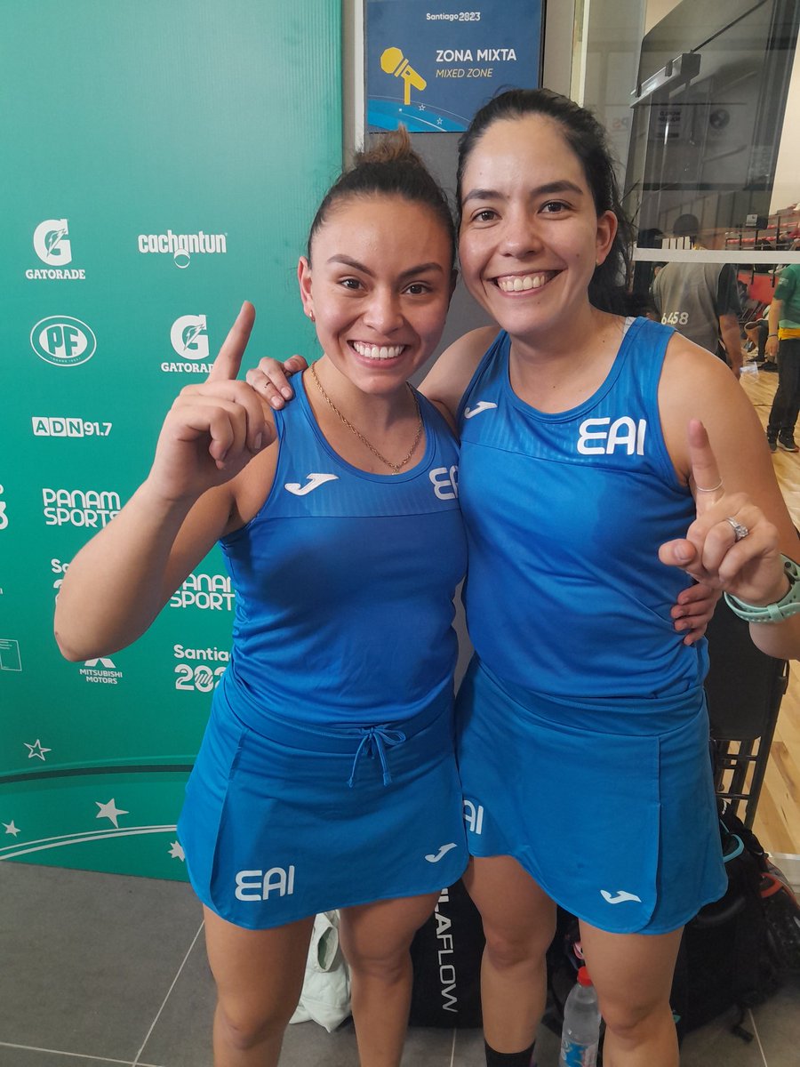 AntorchaDeporte's tweet photo. Oro Oro Oro y mil veces más dorado para Ana Gabriela Martínez y María Renée Rodríguez en Santiago 2023. Vencieron 3-1 a las argentinas y se cuelgan la medalla 23 para atletas guatemaltecos en la historia panamericana https://t.co/5bBX9KnU4E