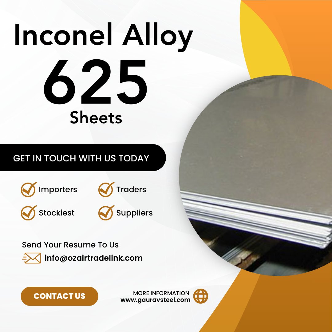 Ozairtradelink's tweet image. Looking for top-quality Inconel Alloy 625 Sheets? Look no further than Ozair Tradelink!

gauravsteel.com/Inconel-Alloys…

#OzairTradelink #InconelAlloy625 #HighQualitySheets #IndustrialSolutions