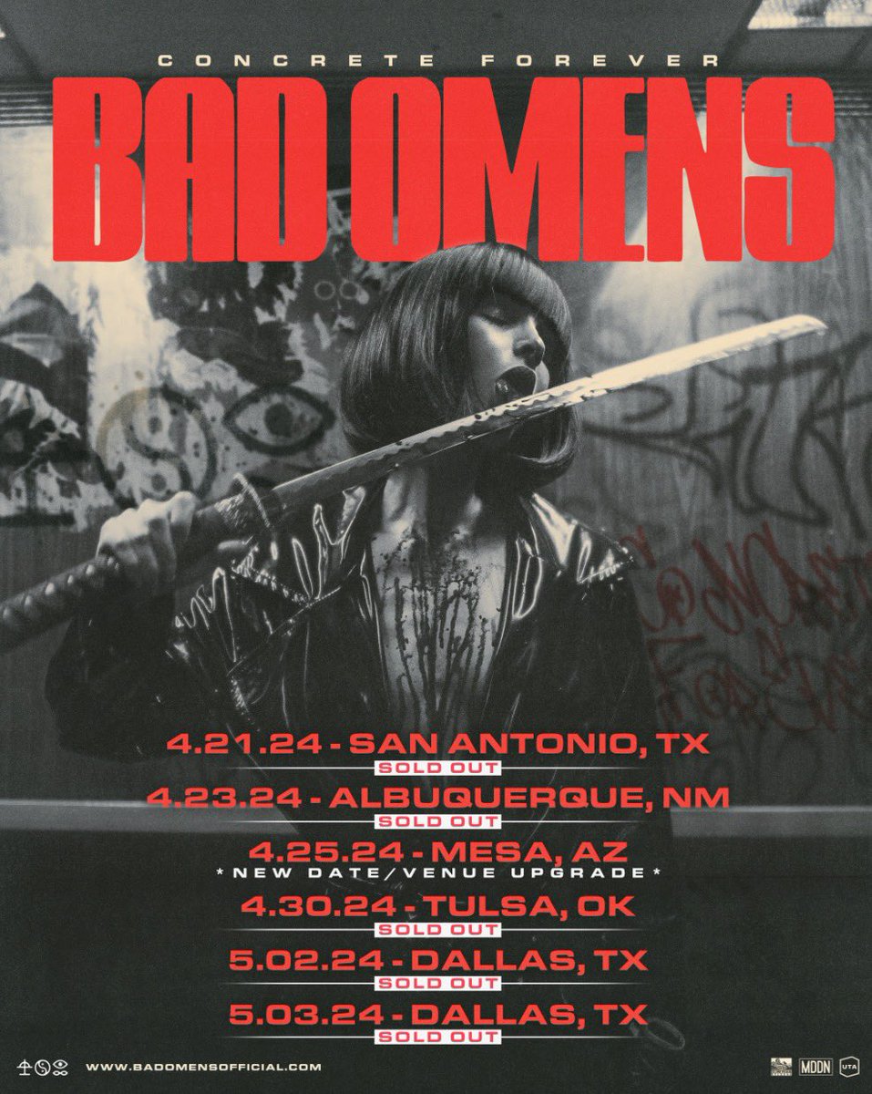 badomenscult's tweet photo. CONRETE ♾️ FOREVER
TOUR UPDATE

LIMITED TICKETS STILL AVAILABLE

+EU: ZURICH, DRESDEN, PRAGUE, INNSBRUCK

+US: MESA

https://t.co/rCwU1CLHTp https://t.co/EorCVJtnlu