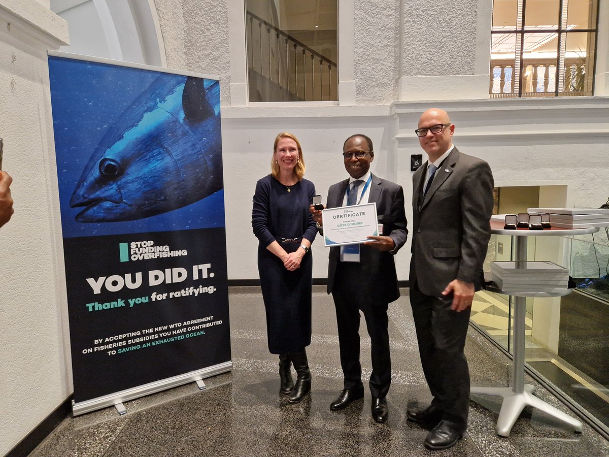 PewEurope's tweet photo. @EndritYzeiraj @AlMissionGVA @dfat @AusWTO @BWGenevaMission @almolokomme @CarlosFidelDOEI @MisionCubaONUG Thank you Côte d'Ivoire, Korea, and Saint Lucia for ratifying the @WTO deal to #StopFundingOverfishing—and for your dedication to preserving our ocean! https://t.co/9LMYUWvimr