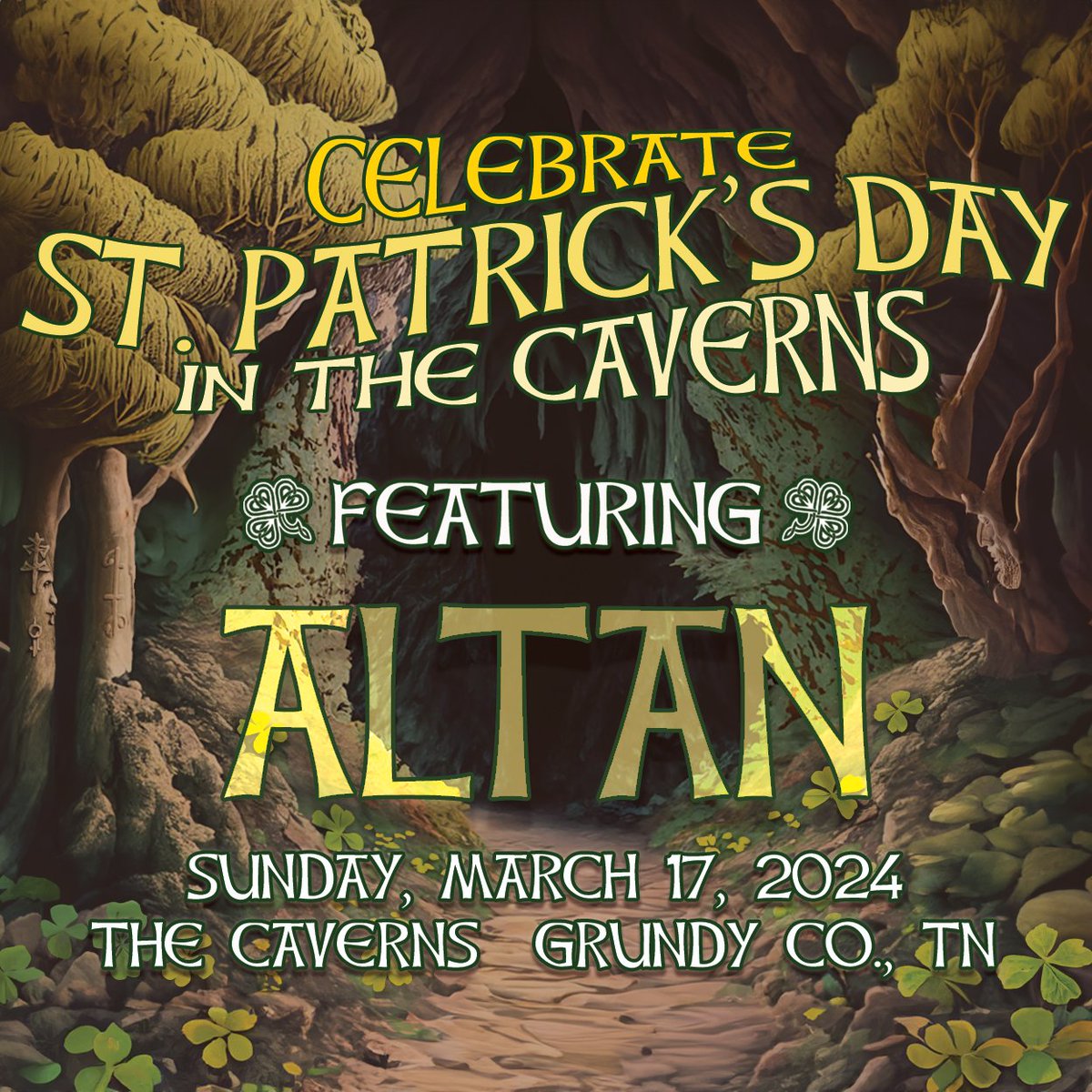 On St. Patrick's Day, Sunday, March 17th, 2024, Altan will make an underground debut in The Caverns for an intimate concert. You won't want to miss the chance to hear Altan’s timeless Irish folk music resonating inside our ancient underground concert hall! tixr.com/e/84014