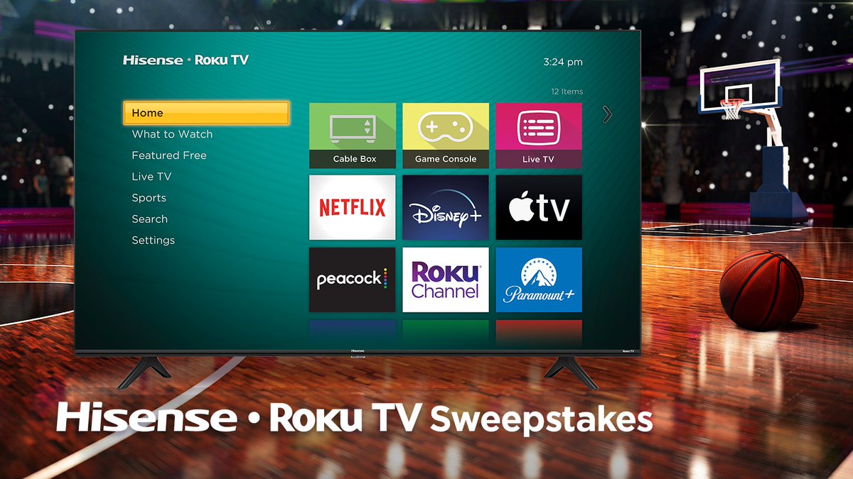 🏀 SWEEPSTAKES ALERT 🏀 Basketball season is back, and we’re partnering up with @Hisense_USA to give one lucky winner a brand new 50' Hisense Roku TV! To enter for a chance to win, RT and reply to this tweet with #HisenseRokuTV + your favorite basketball team.