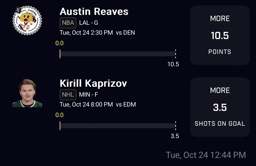 Taco Pair #1! +EV bet here with all sports books favoring the over on Kaprizov!