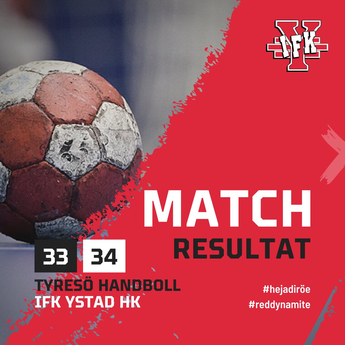 🧨 RESULTAT 🧨

Höga toppar och djupa dalar under matchen, men det som räknas är två viktiga poäng på kontot. Nu laddar vi om snabbt inför kommande hemmamatch redan på fredag då Kungälvs HK gästar Ystad! 

Matchens lirare välförtjänt Christoffer Nilsson med 11 mål. 🧨

#hejadiröe