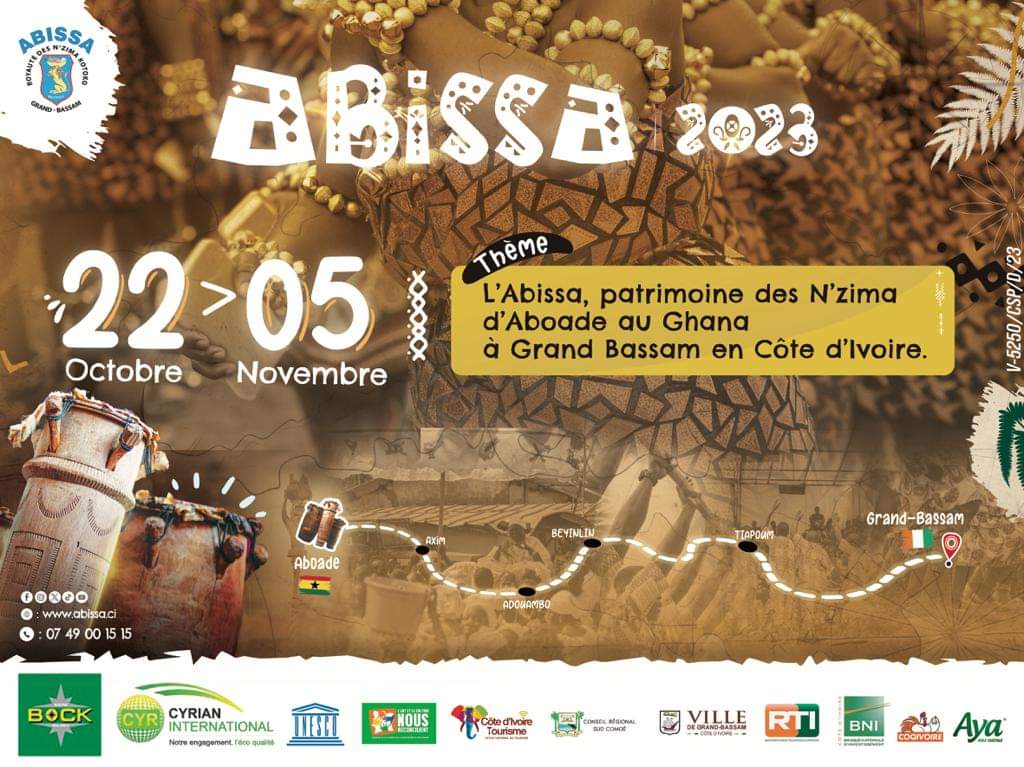 MamaLoisirs's tweet image. 🗓 Du 22 octobre au 5 novembre, venez participer à l’Abissa 2023 à #GrandBassam 

pour découvrir les différents #Patrimoines Culturels des #Nzima 🇨🇮 et profitez de la bonne ambiance du #Festival 🪘🥁🕺🏿💃🏿

#SublimeCôteDivoire  #GrandBassam #Loisirs 
#abissa2023 #Ghana #Tourisme