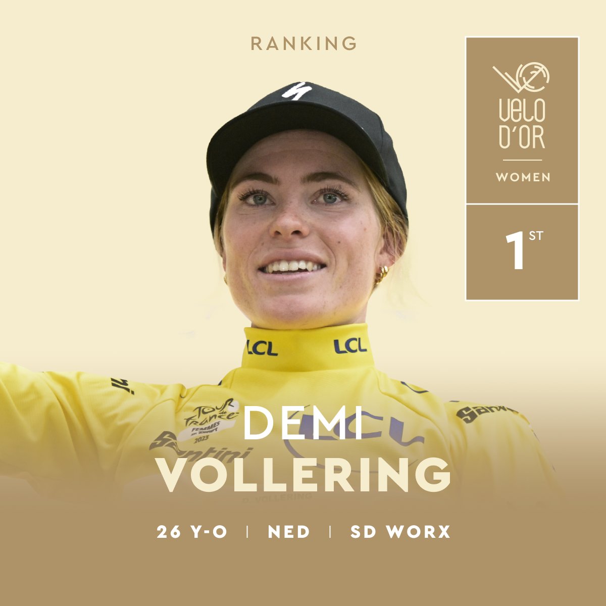 🇳🇱 Demi Vollering wins the Women's Vélo d'Or!👏 🇳🇱 @demivollering (@teamsdworx) remporte le Vélo d'Or Femmes ! 👏 #velodor