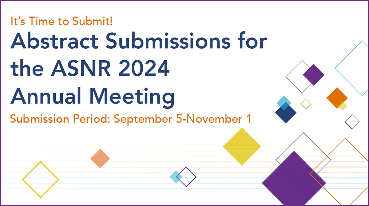 🥳A fantastic opportunity to Join me and the amazing ASNR team for ASNR24!

📆 Save the Date: Abstract Submission Deadline - Nov 1 (No Extensions)!

Join us in Las Vegas or virtually from May 18-22

#ASNR24 #Neuroradiology #RadRes #MedEd