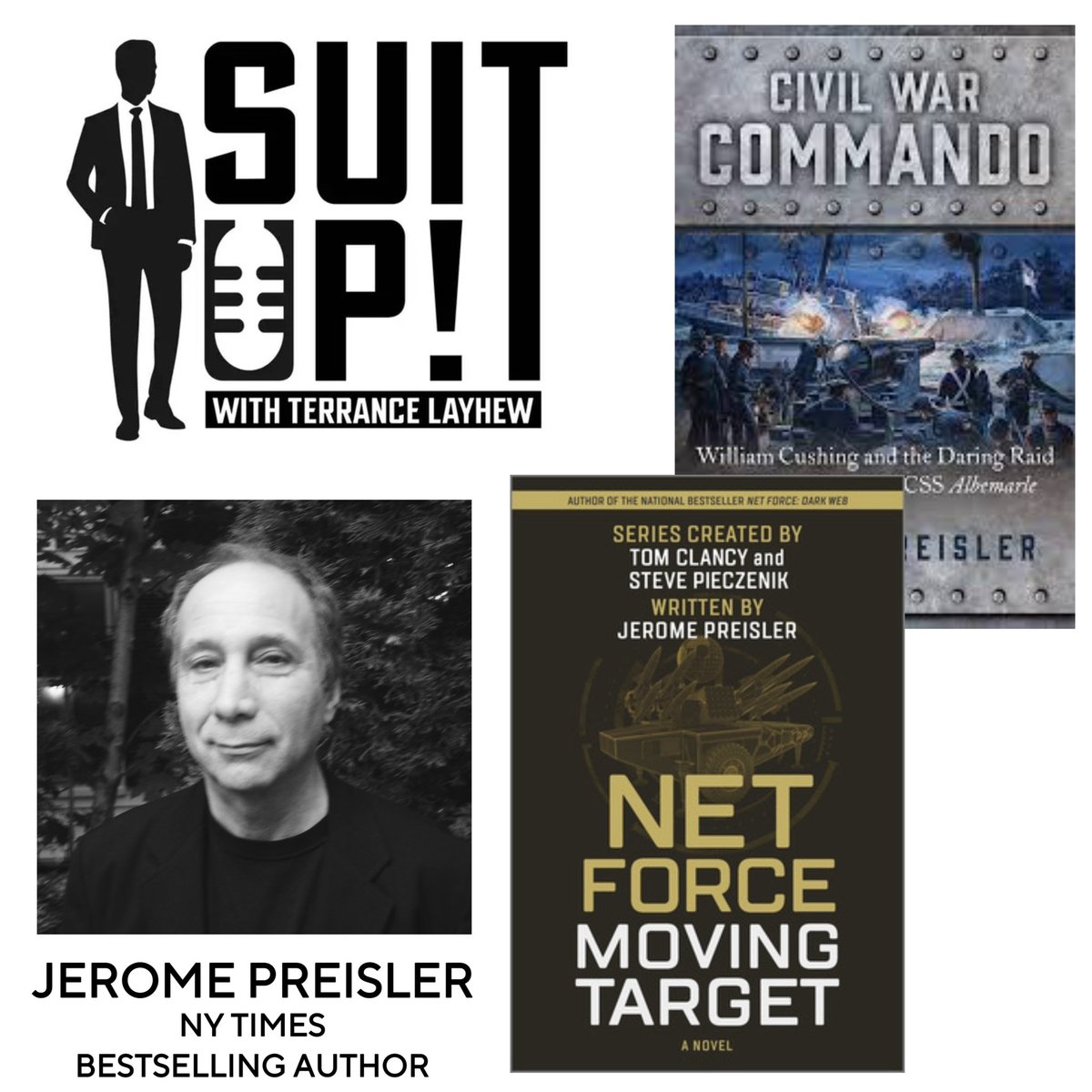 lismalonemedia's tweet photo. Bestselling #author @JeromeAuthor joins @T_Layhew on the latest episode of SUIT UP! #Podcast! Truly engaging convo covering narrative non-fiction #writing, reimagining #TomClancy #NetForce #thriller series, and much more.

Listen here ⬇️
https://t.co/VOCKqFtlZl https://t.co/UM3uV5s4uu